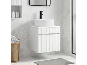 Meuble de lavabo mural, rangement salle de bain blanc 49x44.5x65 cm