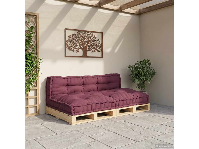 Coussin de canapé sur palette, coussin de chaise 2 pc tissu marron cf54205 - Conforama C