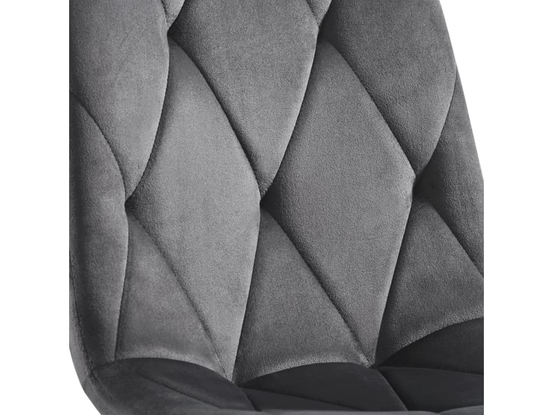  Ensemble table à manger avec 4 chaises, table rectangulaire 117 x 68 cm, plateau effet marbre blanc et velours gris foncé  - Conforama W