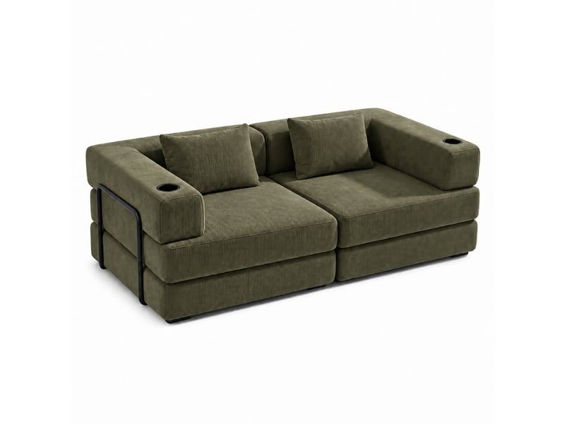  Canapé-lit pliable sans cadre, en tissu velours  - Conforama A