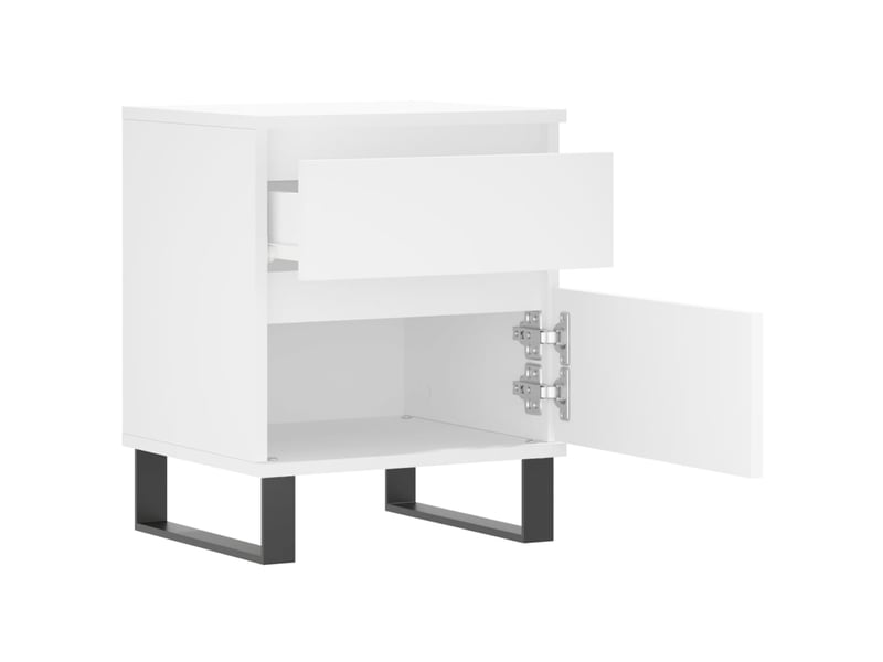  Table de chevet - cabinet de chevet - table de nuit blanc 40x35x50 cm bois d’ingénierie  - Conforama E