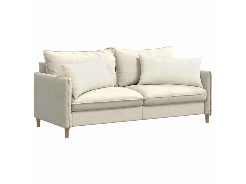 Lot de 2 coussins de canapé, coussins décoratifs crème 80 x 40 cm cf59055 - Conforama C
