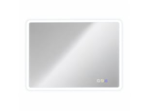 Miroir de salle de bains led 90 x 70 cm argenté en verre trempé, bluetooth, 3 couleurs, anti-buée avec mémoire