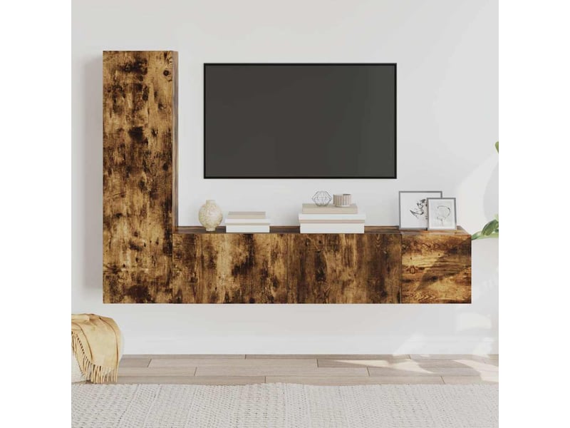  Ensemble de meubles tv 3 pcs chêne fumé bois d'ingénierie shl78315  - Conforama B