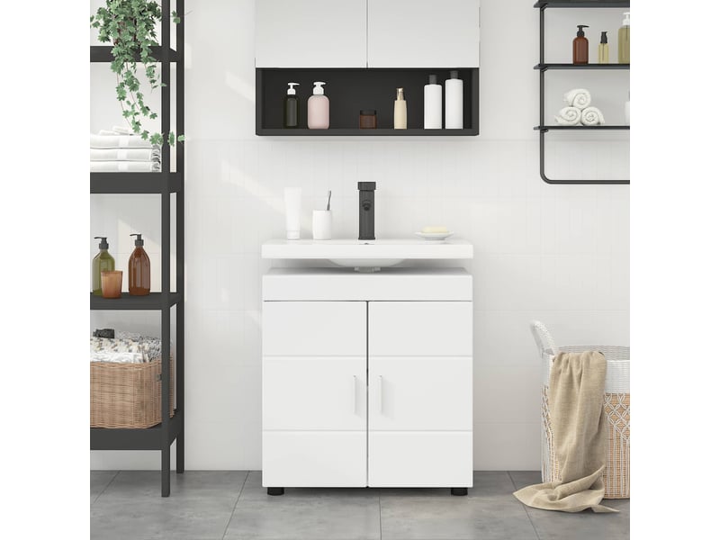 Ensemble d'armoire de salle de bain tulum blanc 60 x 34 x 63 cm cf62968 - Conforama B