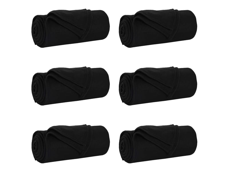  Couverture jetée de canapé 6 pcs noir 170x130 cm 1.86 kg polaire  - Conforama A