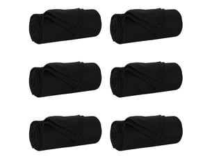 Couverture jetée de canapé 6 pcs noir 170x130 cm 1.86 kg polaire