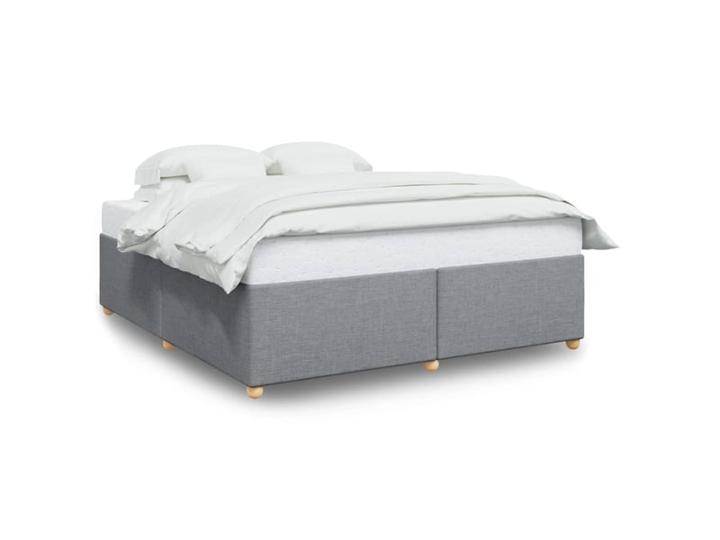  Lit double- lit adulte -  cadre de lit sans matelas gris clair 200x200 cm tissu  - Conforama A