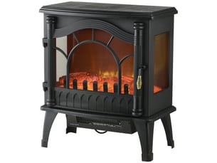 Cheminée électrique décorative noire, effet flamme réaliste, 10002000 w, 55 x 31 x 58 cm