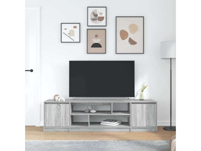  Meuble tv - banc tv - meuble de rangement sonoma gris 188,5x41x50 cm bois d'ingénierie  - Conforama C