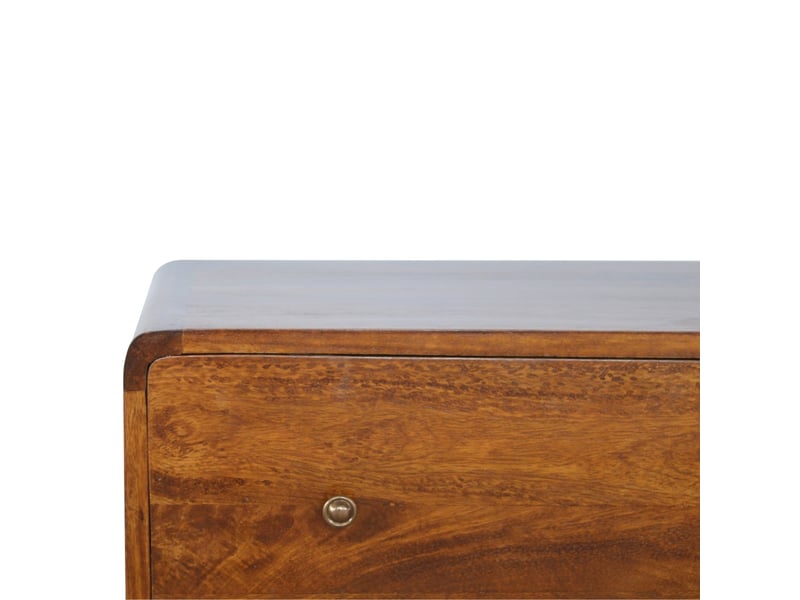  Artisan furniture commode incurvée en bois massif, finition châtaignier  - Conforama C