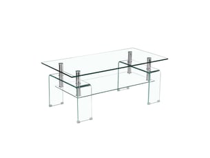 Table basse rectangulaire coloris transparent <strong></strong> <strong>Fay Lum</strong> - 55 cmx100 cm