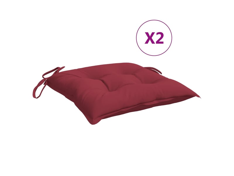  Lot de 2 coussins de palette, coussins de canapé rouge bordeaux 50x50x7 cm cf59603  - Conforama A