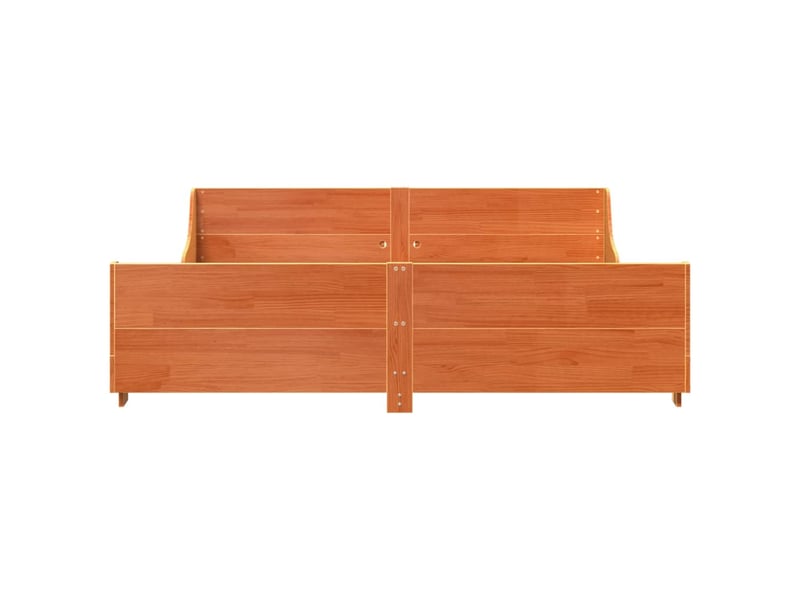  Lit double- lit adulte -  cadre de lit sans matelas  marron 180x200cm bois pin massif  - Conforama C