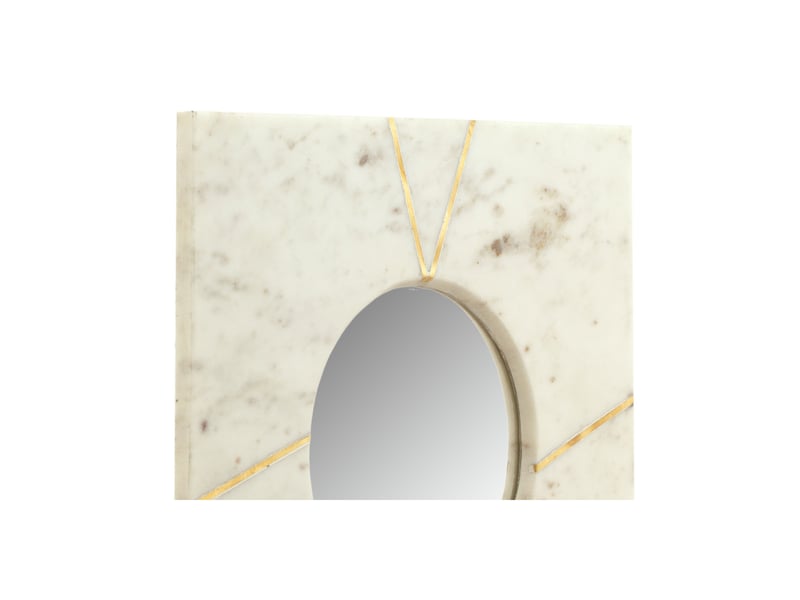  Miroir mural en marbre dexter 41cm blanc  - Conforama B
