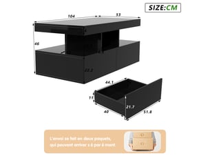 Table basse  coloris noir <strong></strong> <strong></strong>