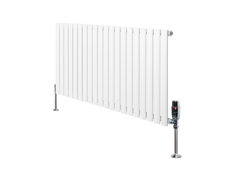 Radiateur à colonnes ovales & vannes 1 panneau 600 x 1200 mm en acier carbone blanc chauffage centrale moderne horizontale monté sur mur cuisine 40497 - Conforama A