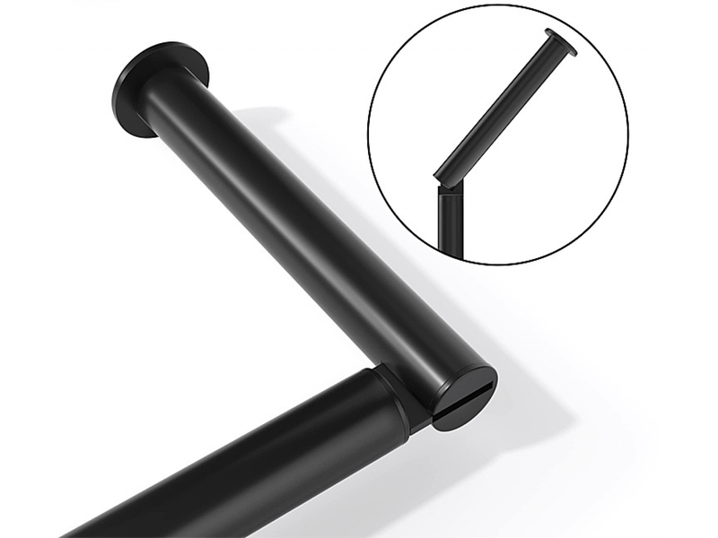  Porte-papier toilette sur pied, distributeur en acier inoxydable avec base robuste, résistant à la rouille (noir)  - Conforama B