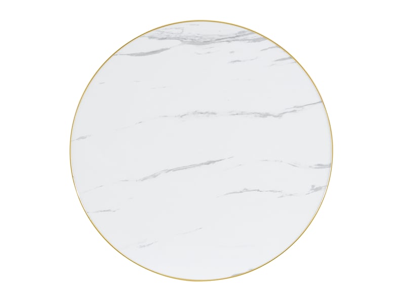  Table d’appoint ronde,60x60x74 cm,mdf,effet marbre blanc et doré  - Conforama D