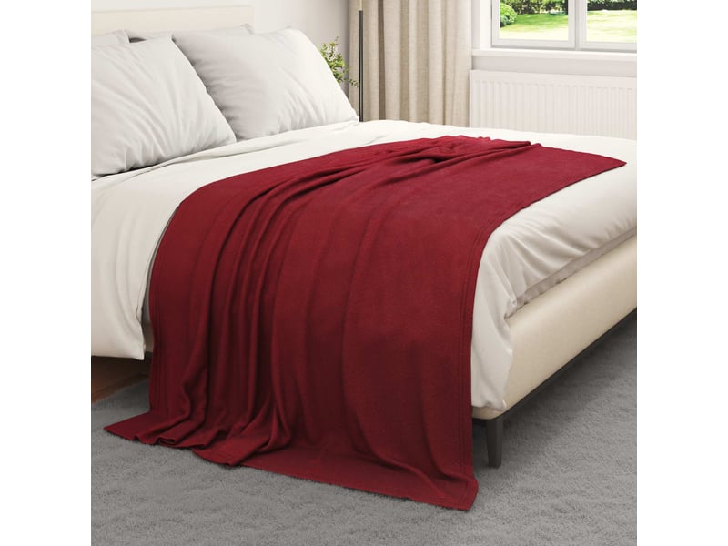 Plaid canapé bordeaux 200x150 cm 0.45 kg polaire - Conforama C