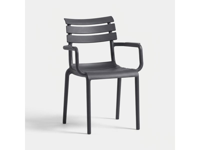  Lot de 2 fauteuils empilables pour jardin et intérieur punat - anthracite  - Conforama C