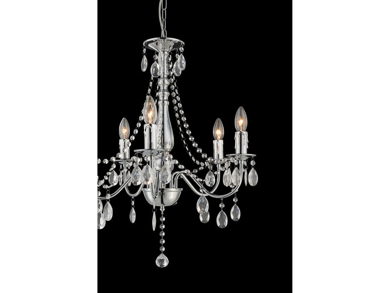  Suspension plafonnier chrome 5x e14  - Conforama D