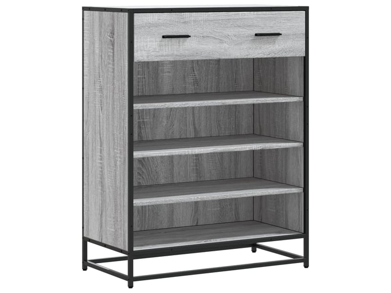  Meuble à chaussures, armoire à chaussures sonoma gris bois d'ingénierie et métal shl9801  - Conforama A