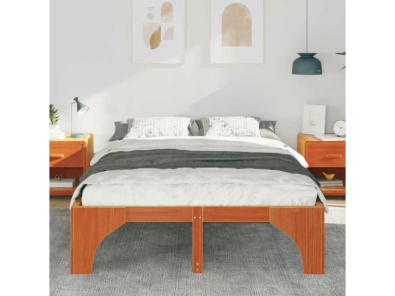  Lit double- lit adulte -  cadre de lit marron 150 x 200 cm pin massif  - Conforama B
