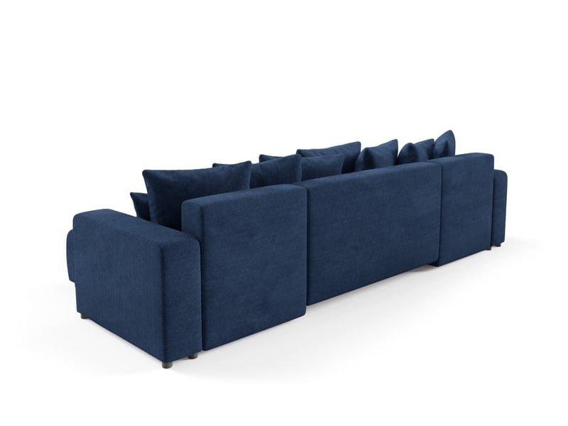 Canapé d'angle convertible evora u bleu - Conforama D