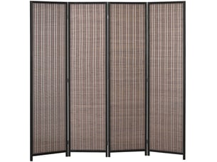 Paravent en bois séparateur de pièce closion de séparation pliable 4 panneaux 180 x 180 cm marron