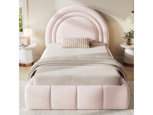 Lit coffre 90x200 cm <strong>REDOM</strong>  <strong></strong> coloris rose