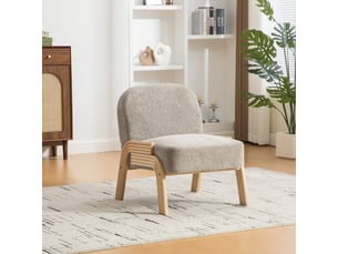 Fauteuil de salon scandinave - 62 x 73 x 77,5 cm - fauteuil d'appoint et pieds en bois massif -tissu chenille - gris