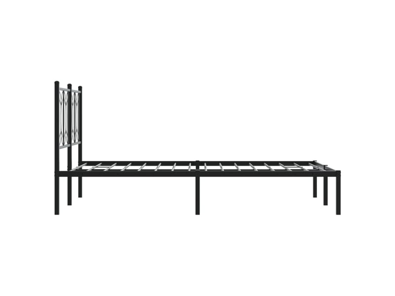  Lit double- lit adulte -  cadre de lit métal sans matelas avec tête de lit noir 120x190cm  - Conforama D