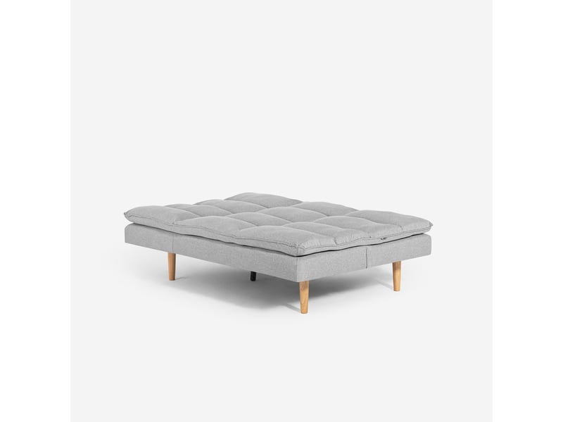 Canapé clic clac 2 places en tissu avec dossier inclinable livra - gris  - Conforama E