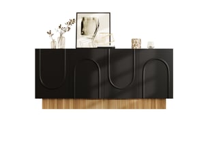 Buffet 0 tiroir(s) <strong></strong> <strong>Seren Glow</strong> - 160 cm coloris noir