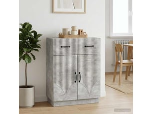 Buffet - bahut - meuble de rangement gris béton 66 x 34,5 x 87 cm bois d'ingénierie