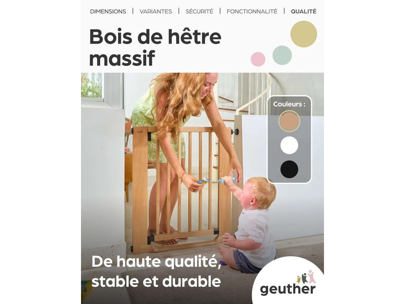  Geuther barrière de sécurité easylock flatstep bois 71-79 cm - seuil plat, sans perçage 2772_ECO - Conforama B