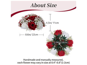 Boule de fleurs artificielles pour centre de table de mariage - roses cramoisies et gypsophile - décoration de fête diy pour maison