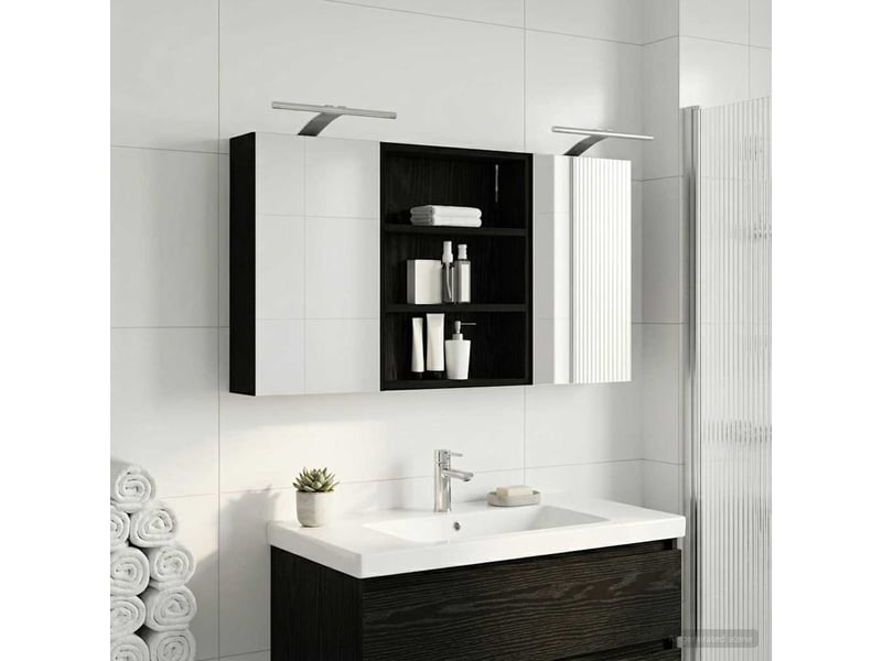 Ensemble de meubles de salle de bain 3 pcs 100x10.5x50 cm shl147 - Conforama D