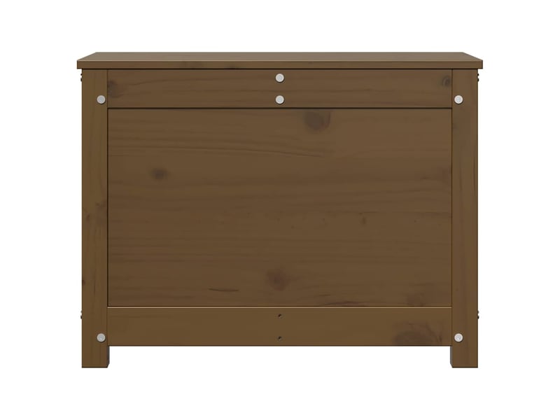  Boîte de rangement, coffre de rangement marron miel 60x32x45,5 cm bois massif de pin  - Conforama E
