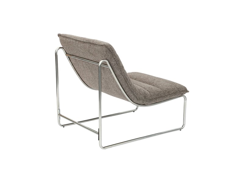  Fauteuil relax tissu chenille armature chromée taupe - silver  - Conforama C