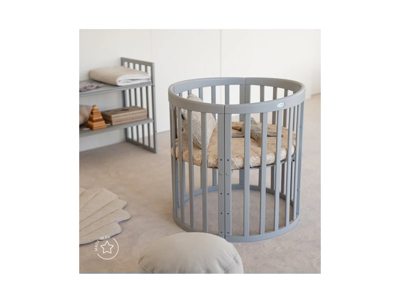  Lit bébé évolutif 7 en 1 ovale - gris waldin OWAL-G - Conforama C