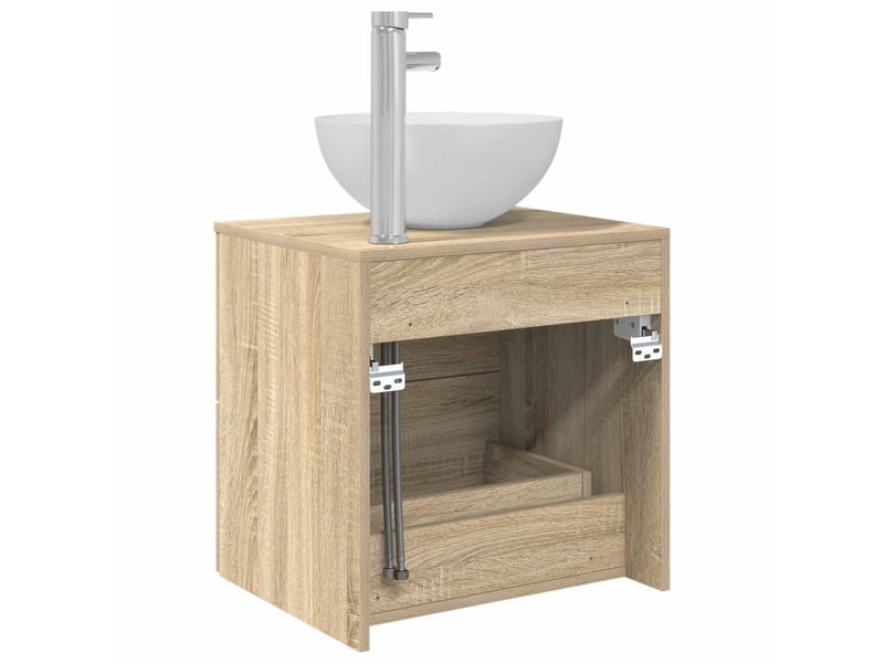  Vanité de lavabo mural, meuble de rangement chêne sonoma 49.5x41x64.5 cm shl6451  - Conforama E