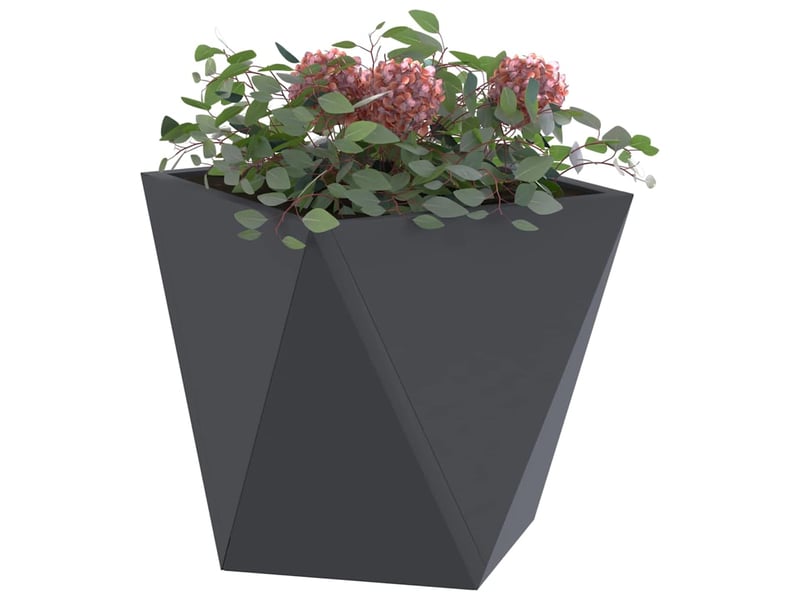  Jardinière - bac à fleurs anthracite 30 x 30 x 30 cm acier  - Conforama C