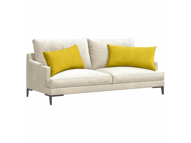 Lot de 2 coussins de canapé, coussins décoratifs jaune 80 x 40 cm cf59109 - Conforama C
