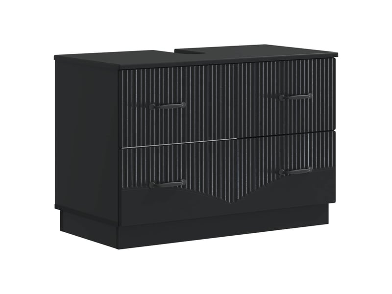  Meuble sous lavabo de salle de bain hoorn noir 82 x 41 x 56 cm cf64915  - Conforama A