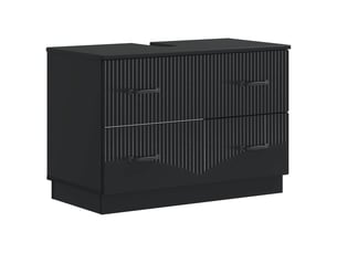 Meuble sous lavabo de salle de bain hoorn noir 82 x 41 x 56 cm cf64915