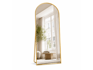 Miroir sur pied dore 165x60 cm, miroir arche pleine longueur avec cadre aluminium,miroir sur piedmural pour salle de bain, chambre, entrée