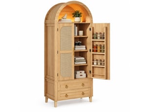 Buffet 2 porte(s) 2 tiroir(s) TCQPZ - 76 cm coloris naturel