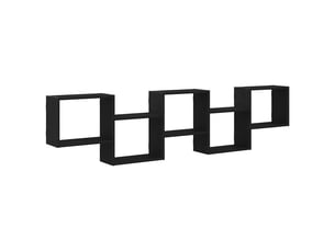 Étagère cube murale 5 compartiments noir bois d'ingénierie cf41349